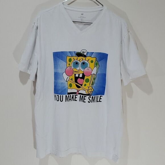 H&m spongebob slim fit short sleeve shirt - Picture 1 of 7